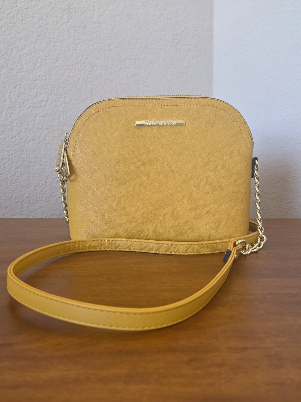 Steve Madden Saffiano Leather Crossbody - Yellow